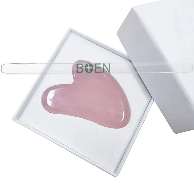 Heart Shaped Gua Sha Guasha Board Rose Quartz Pink Jade Stone Scraping Massage Tool Gua Sha Board