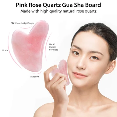 Rosa Quarz-Gusha-Stein für Körper- und Gesichtsmassagegerät, Beauty-Tool