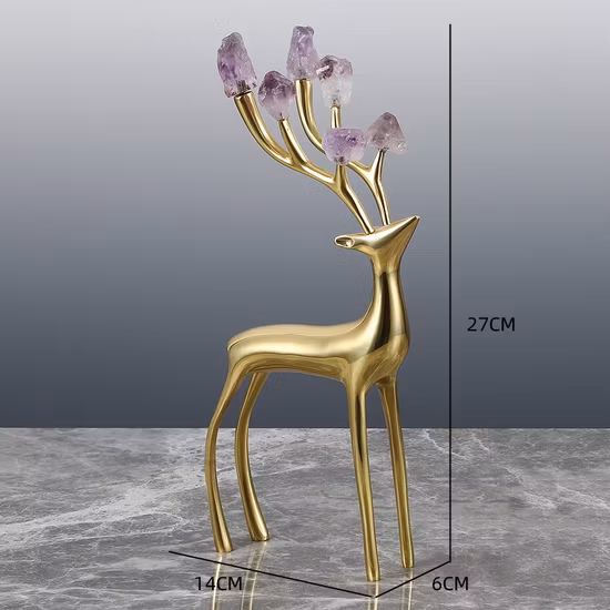 Moderne Messingornamente, Innendekorationen, Hochzeitsgeschenke, Hirschtierstatuen für die Inneneinrichtung