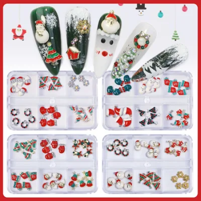 Legierung Weihnachten Nail Art Diamant Dekoration Santa Weihnachtsbaum Schneeflocke Serie Legierung Nail Art Zubehör